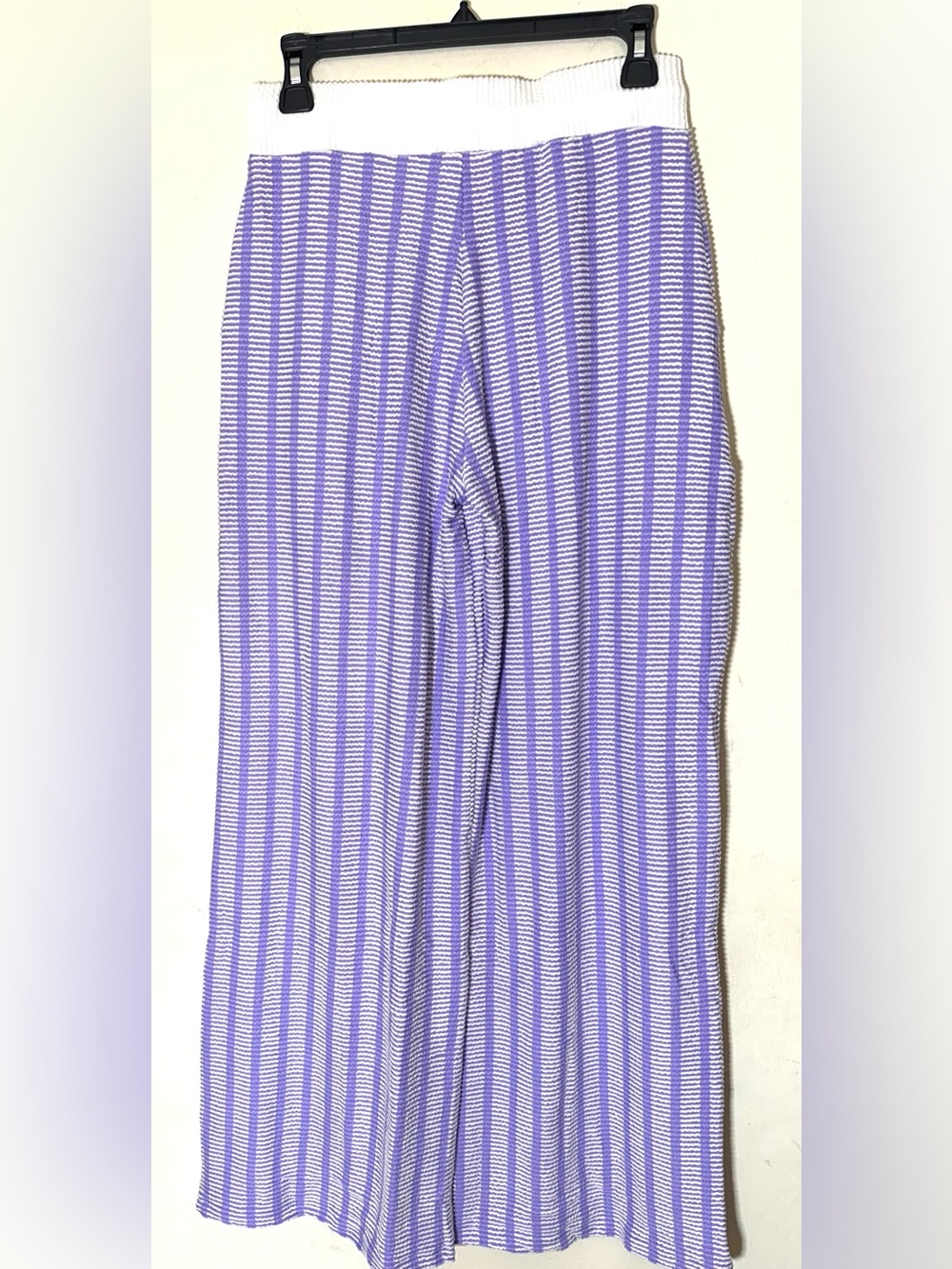 Zenana Raised Rib Striped Pullover & Wide Leg Pants Set Women’s Lavender - Picture 6 of 11